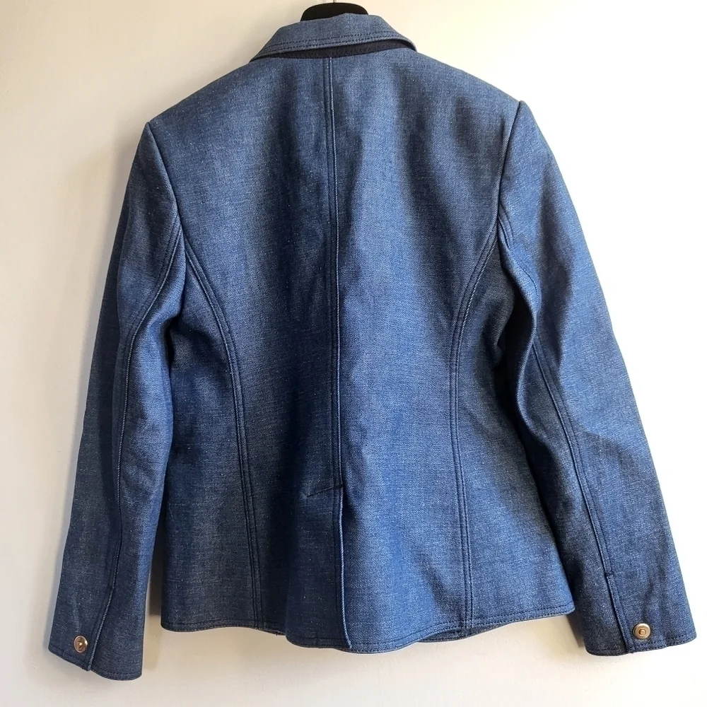 New Tory Burch Raw Denim Unwashed Rinse Blazer/Suit Jacket NWT Size 8